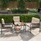 4-Piece Outdoor Patio Furniture Set Black PE Rattan with Beige Cushions